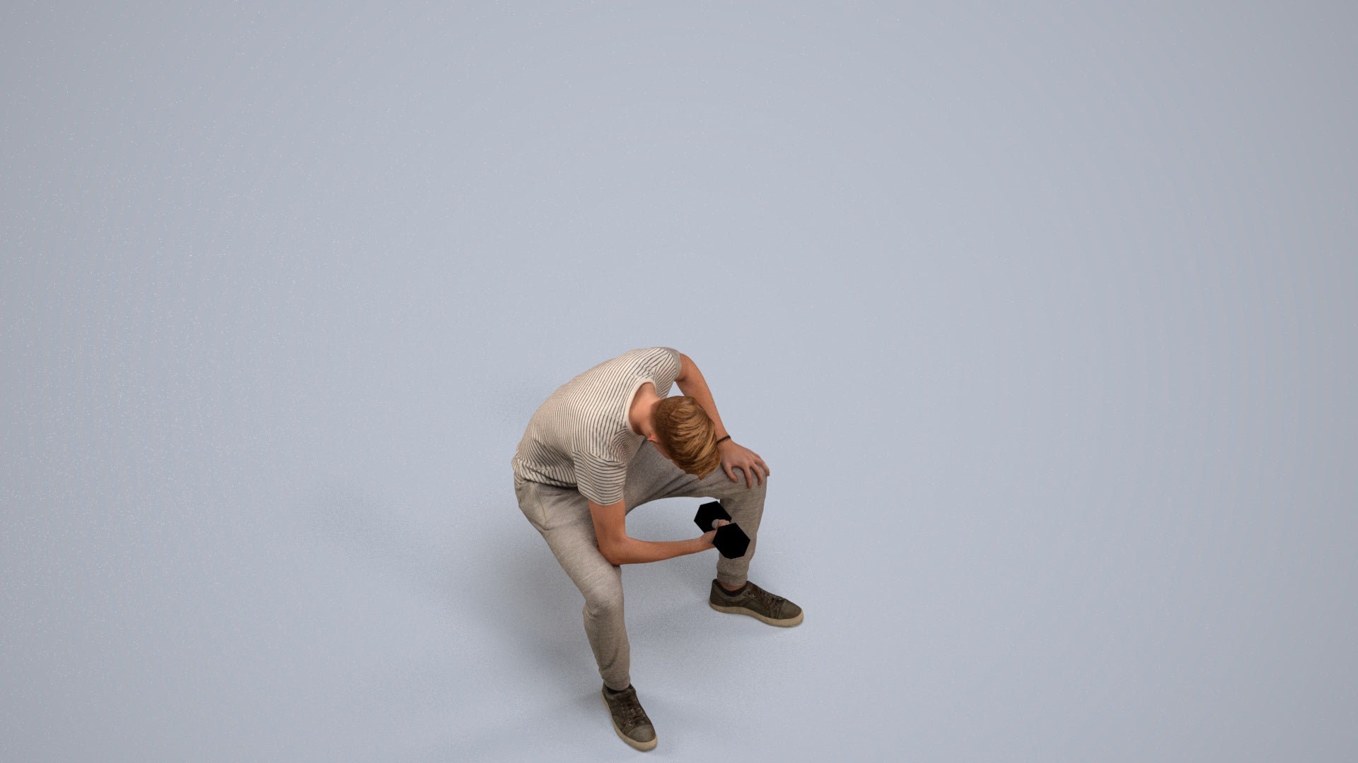 photogrammetry 3D man casual sport, realistic human model archviz FBX, back view render