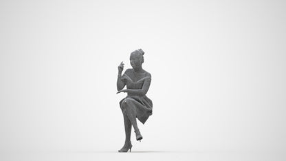3D people model woman formal formalaffairs, scanned human for 3ds Max rendering, wireframe back view