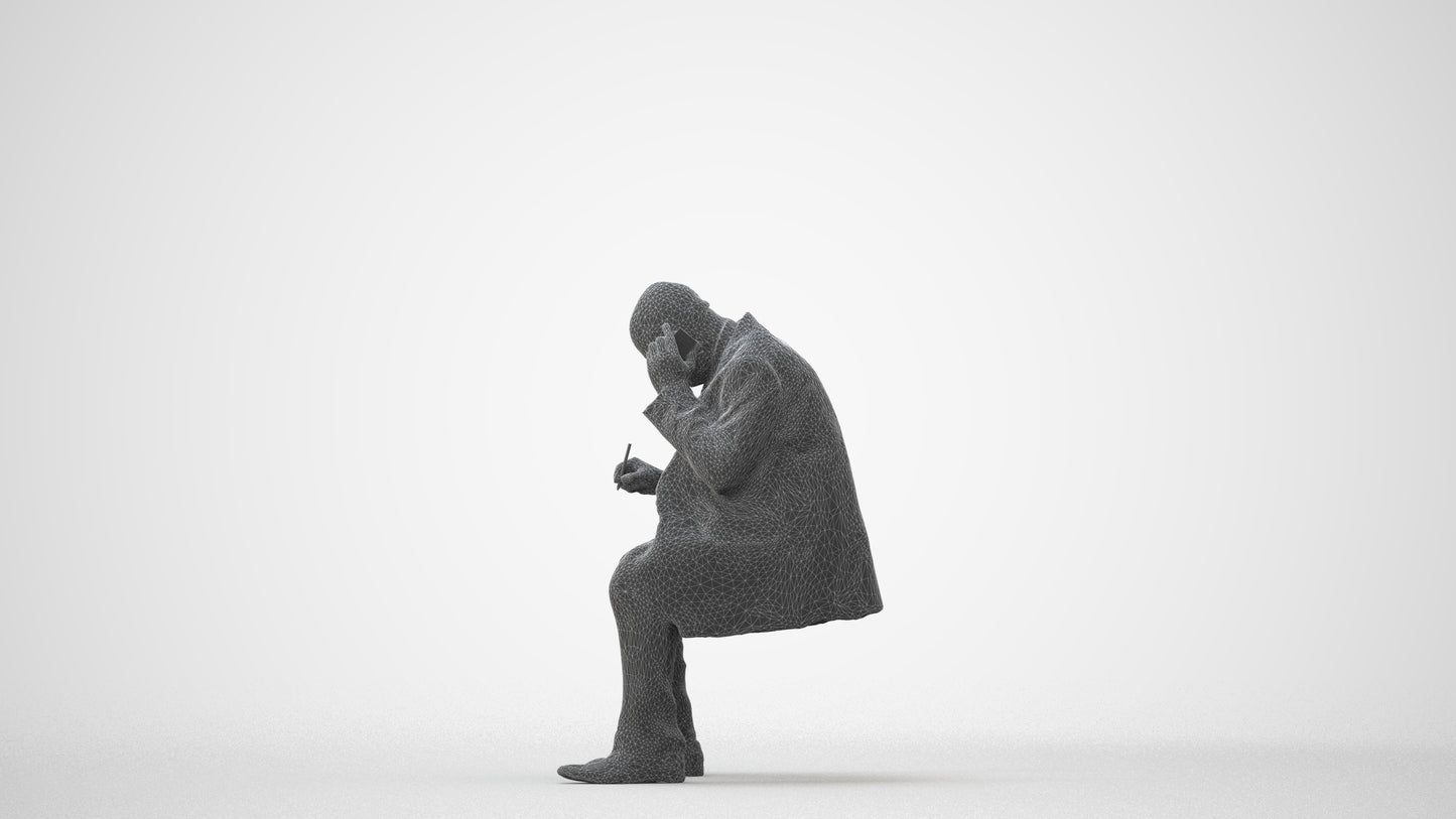 realistic 3D human man business, archviz people FBX OBJ for Blender, square thumbnail