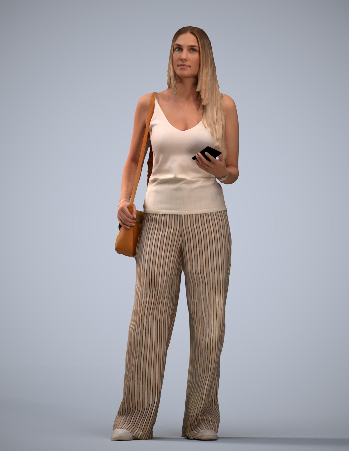 realistic 3D people woman casual standing, render-ready for V-Ray and Corona, FBX OBJ