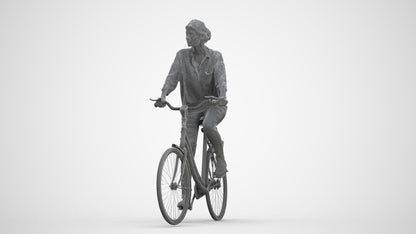 photogrammetry 3D woman casual cycling, realistic human model archviz FBX, three-quarter front view render