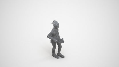 realistic 3D girl casual kids, scanned archviz people for Blender and 3ds Max, wireframe three-quarter view