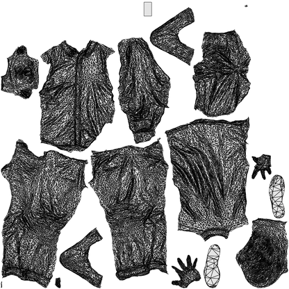 realistic 3D people man casual standing, render-ready for V-Ray and Corona, FBX OBJ, wireframe top-down view