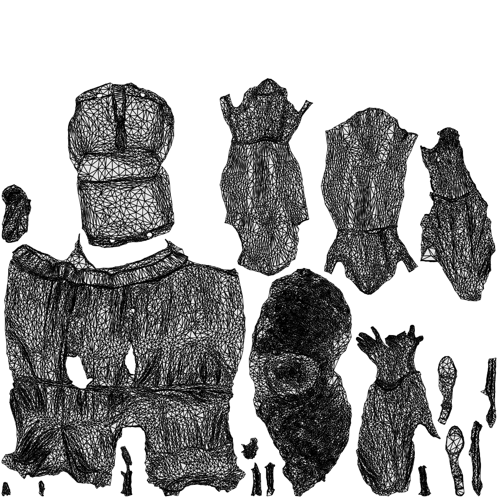 3D scanned woman walking casual, photorealistic archviz people for Enscape and SketchUp, wireframe top-down view