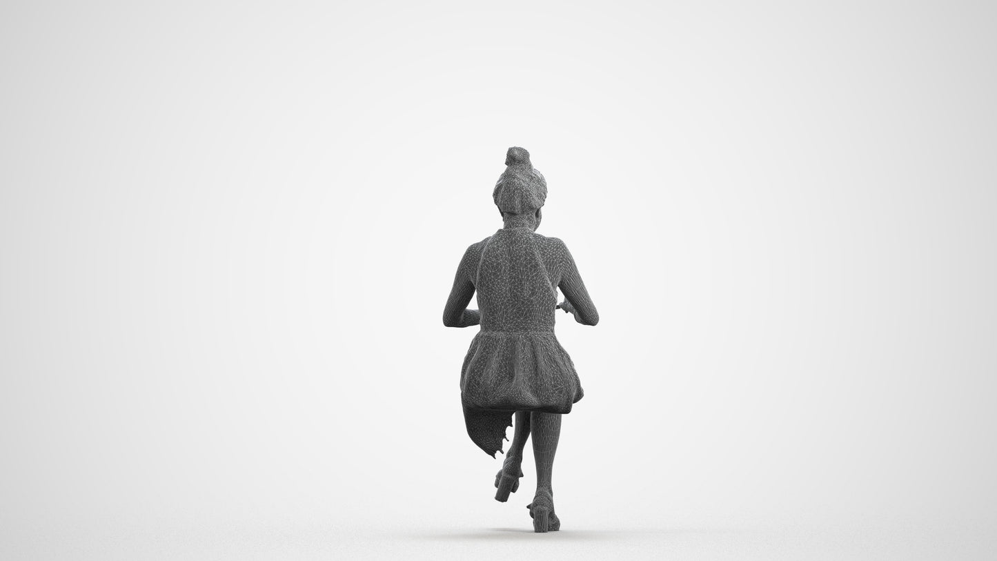 realistic 3D woman formal sitting, scanned archviz people for Blender and 3ds Max, wireframe front view