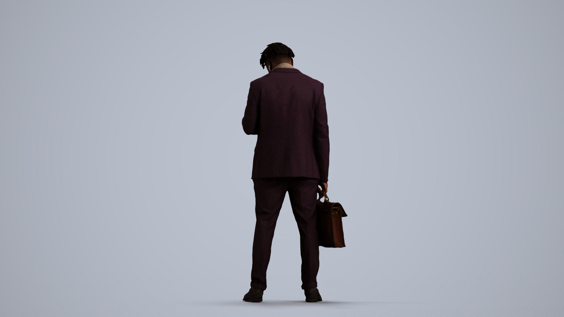 photogrammetry 3D man business standing, realistic human model archviz FBX, front view render