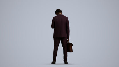 photogrammetry 3D man business standing, realistic human model archviz FBX, front view render