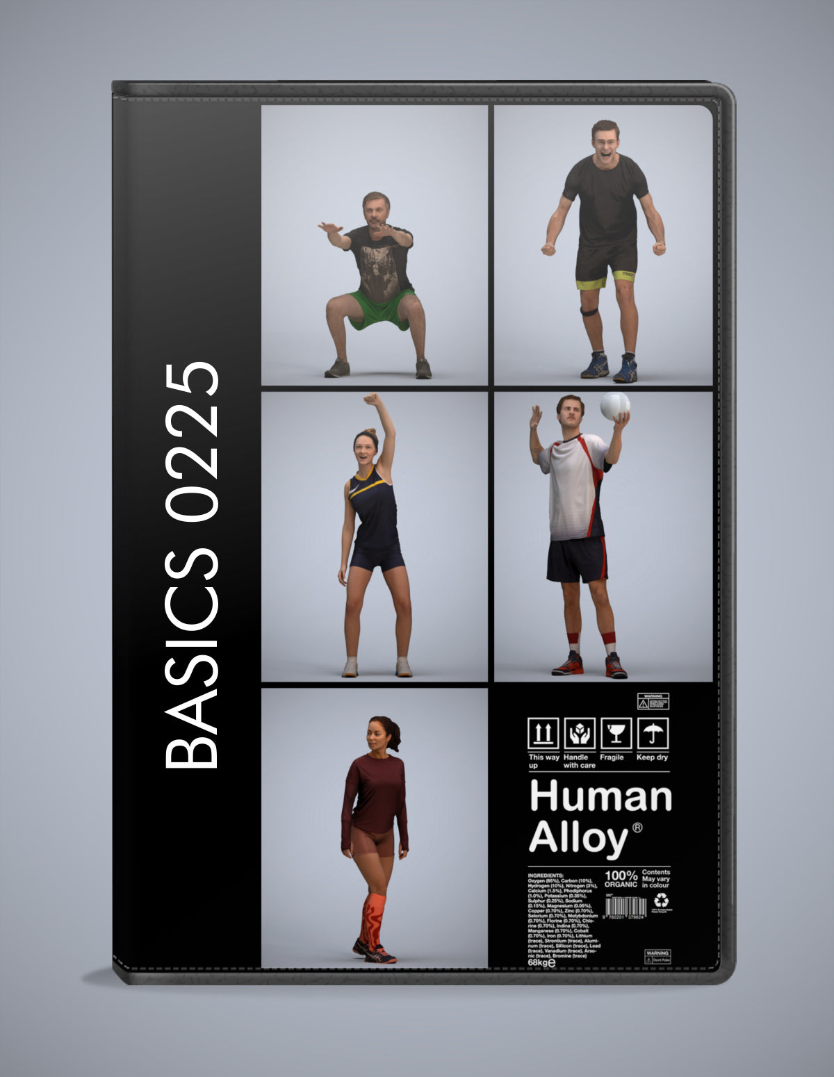 scanned 3D people sport collection, 5 photogrammetry models for Enscape and V-Ray