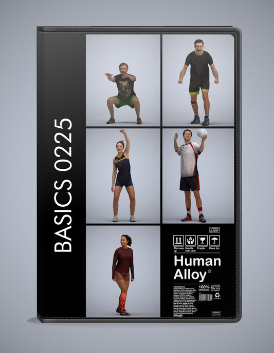 scanned 3D people sport collection, 5 photogrammetry models for Enscape and V-Ray