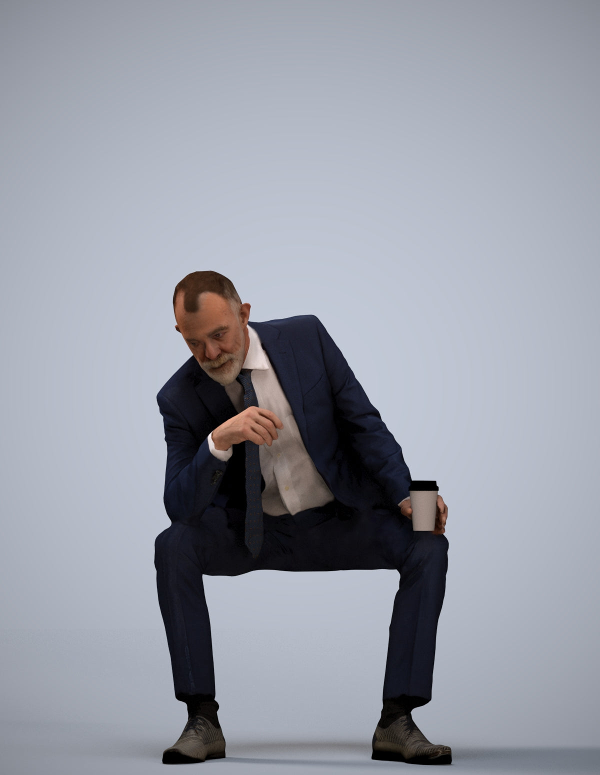 photogrammetry 3D senior man business, realistic human model archviz FBX