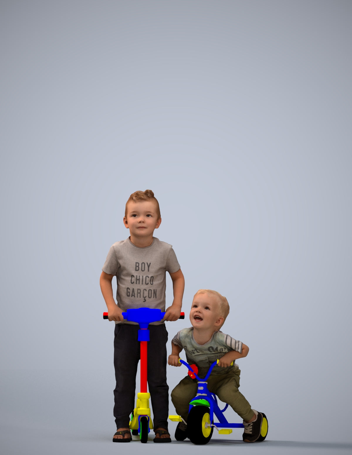 realistic 3D people boy casual kids, render-ready for V-Ray and Corona, FBX OBJ