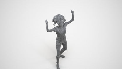 realistic 3D people woman sport, render-ready for V-Ray and Corona, FBX OBJ, wireframe three-quarter view