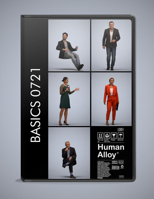 photogrammetry 3D people business collection, 5 realistic human models archviz FBX