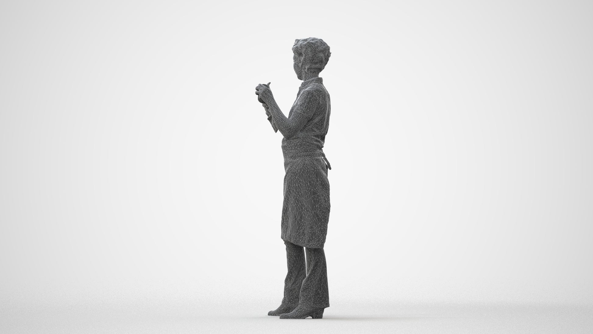 3D scanned woman hospitality, photorealistic archviz people for Enscape and SketchUp, square thumbnail