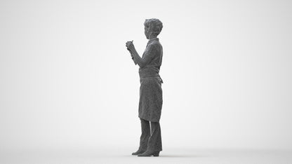 3D scanned woman hospitality, photorealistic archviz people for Enscape and SketchUp, square thumbnail