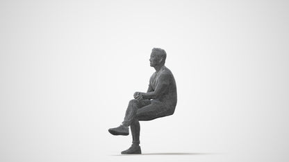 realistic 3D people man casual sitting, render-ready for V-Ray and Corona, FBX OBJ, square thumbnail