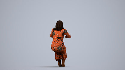 scanned 3D woman casual business, photogrammetry people for Enscape and V-Ray, side view render