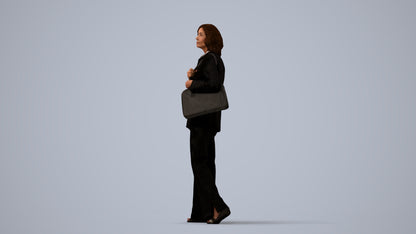 realistic 3D people senior woman business, render-ready for V-Ray and Corona, FBX OBJ, three-quarter view render