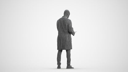 photogrammetry 3D man medical, realistic human model archviz FBX, wireframe front view
