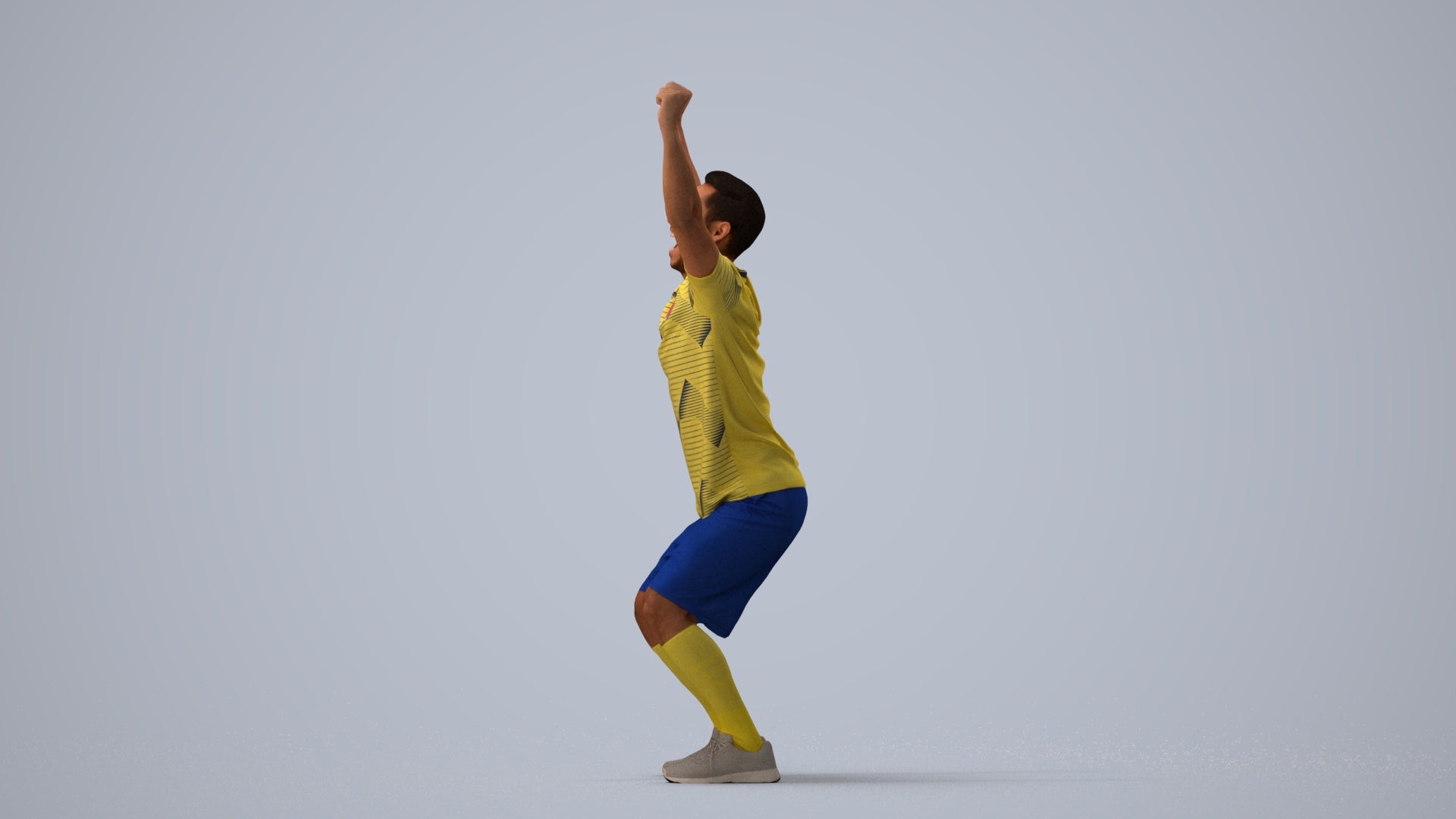 realistic 3D people man sport, render-ready for V-Ray and Corona, FBX OBJ, three-quarter view render