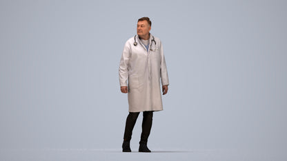 3D human model man medical, photogrammetry scanned person for archviz, top-down view render
