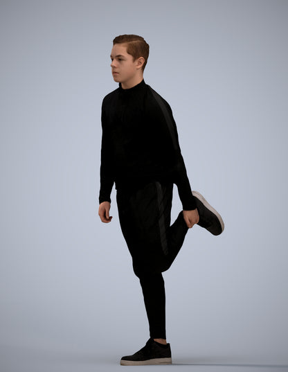 scanned 3D boy sport, photogrammetry people for Enscape and V-Ray