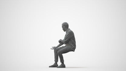 realistic 3D people man casual sitting, render-ready for V-Ray and Corona, FBX OBJ, square thumbnail