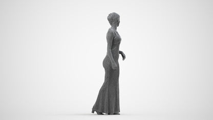 realistic 3D people woman formal formalaffairs, render-ready for V-Ray and Corona, FBX OBJ, wireframe side view