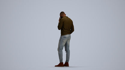 photogrammetry 3D man casual standing, realistic human model archviz FBX, front view render