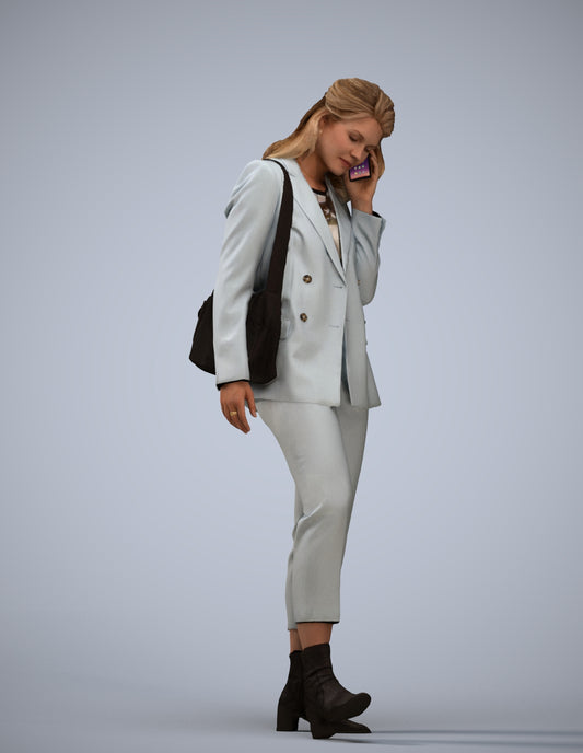 photogrammetry 3D woman business walking, realistic human model archviz FBX