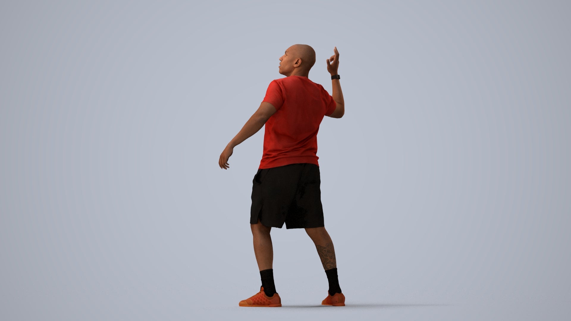 photogrammetry 3D man sport, realistic human model archviz FBX, three-quarter view render
