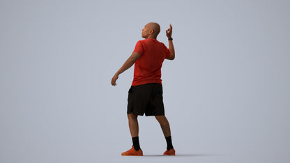 photogrammetry 3D man sport, realistic human model archviz FBX, three-quarter view render