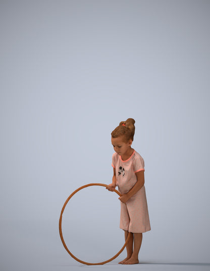 realistic 3D girl casual kids, scanned archviz people for Blender and 3ds Max