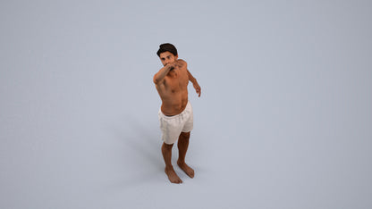 realistic 3D people man pool, render-ready for V-Ray and Corona, FBX OBJ, back view render