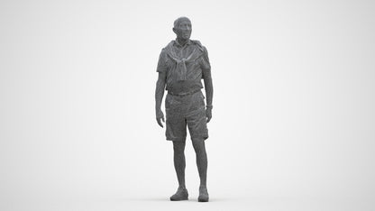 3D scanned senior man standing casual, photorealistic archviz people for Enscape and SketchUp