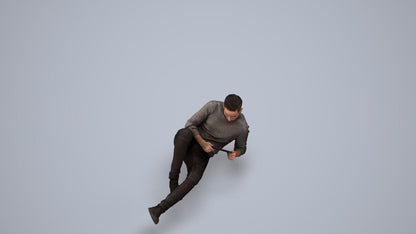 3D scanned man sitting casual, photorealistic archviz people for Enscape and SketchUp, back view render