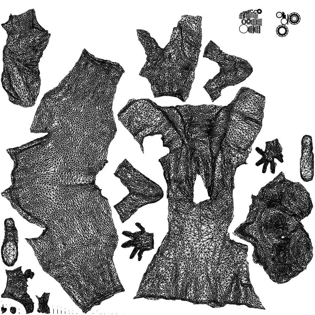 scanned 3D woman business, photogrammetry people for Enscape and V-Ray, wireframe top-down view