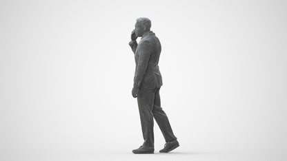 realistic 3D man business standing, scanned archviz people for Blender and 3ds Max, square thumbnail