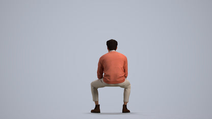 3D scanned man business casual, photorealistic archviz people for Enscape and SketchUp, front view render