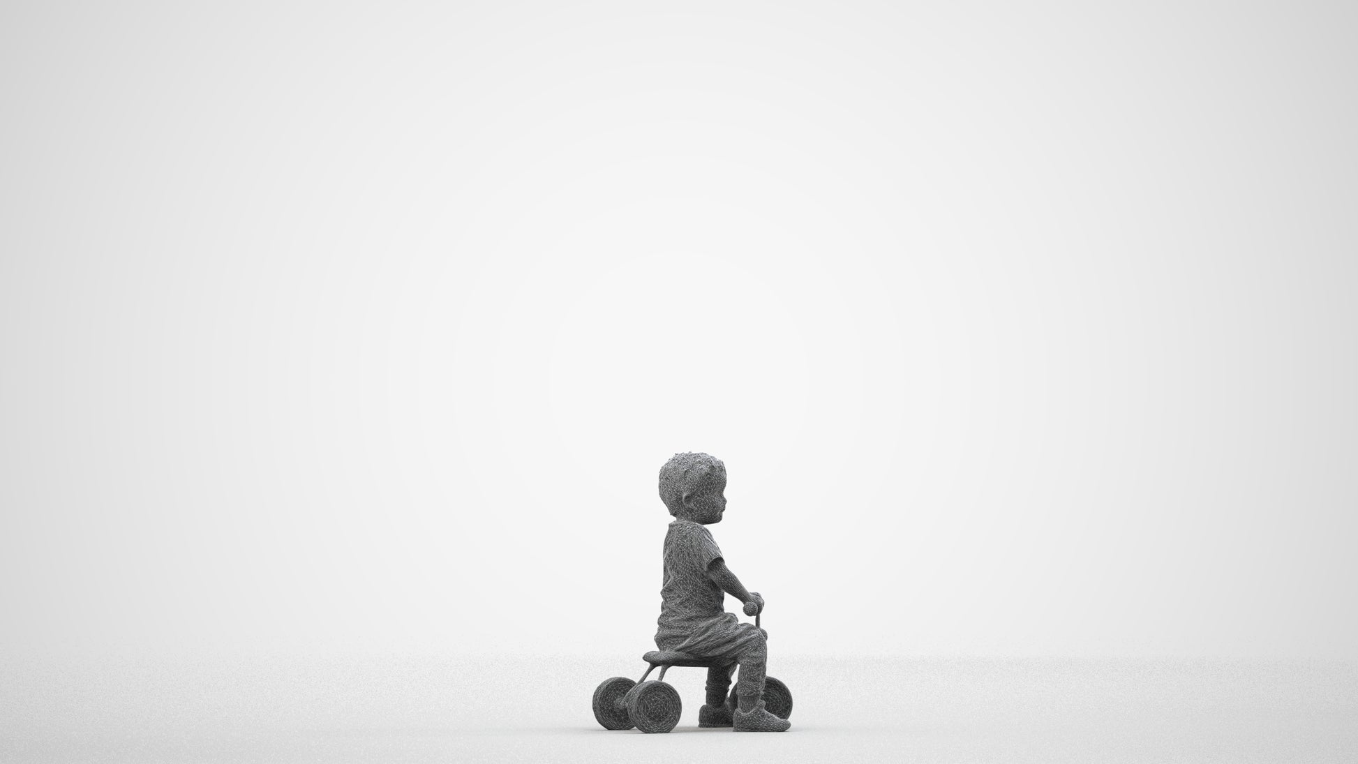 realistic 3D people boy casual kids, render-ready for V-Ray and Corona, FBX OBJ, wireframe side view