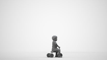 realistic 3D people boy casual kids, render-ready for V-Ray and Corona, FBX OBJ, wireframe side view