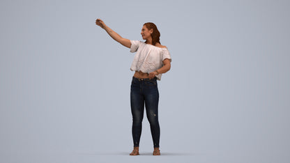 photogrammetry 3D woman casual standing, realistic human model archviz FBX, standing pose render