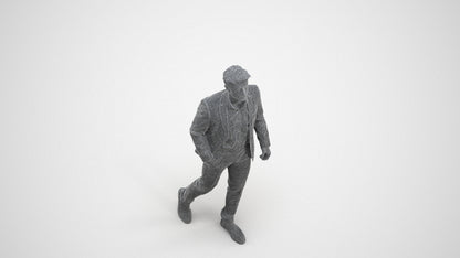 realistic 3D man business, scanned archviz people for Blender and 3ds Max, wireframe three-quarter view
