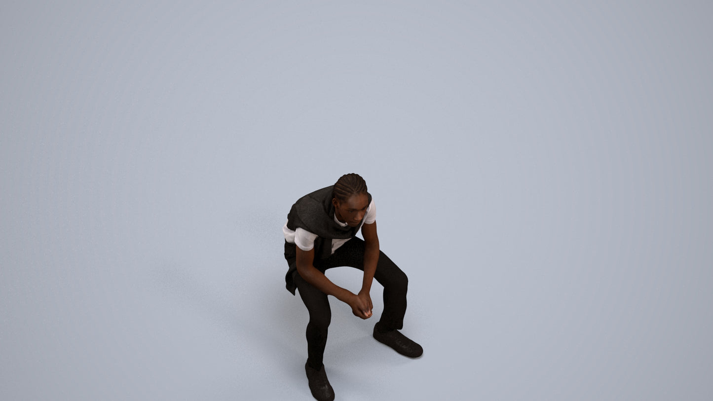 realistic 3D people boy kids, render-ready for V-Ray and Corona, FBX OBJ, back view render