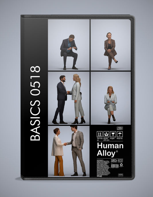 5 3D scanned people business, photorealistic archviz pack for Enscape and SketchUp