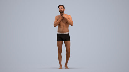 photogrammetry 3D man mix, realistic human model archviz FBX, standing pose render