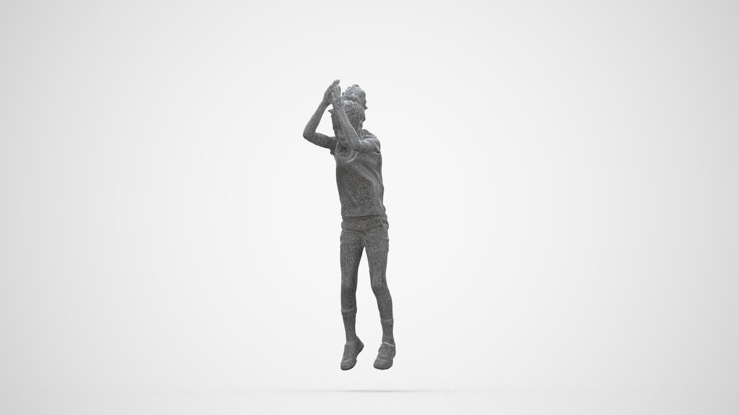 realistic 3D human girl casual kids, archviz people FBX OBJ for Blender, wireframe back view