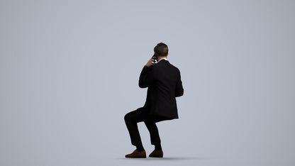 3D scanned man business formal, photorealistic archviz people for Enscape and SketchUp, front view render