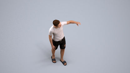 3D scanned boy kids casual, photorealistic archviz people for Enscape and SketchUp, back view render