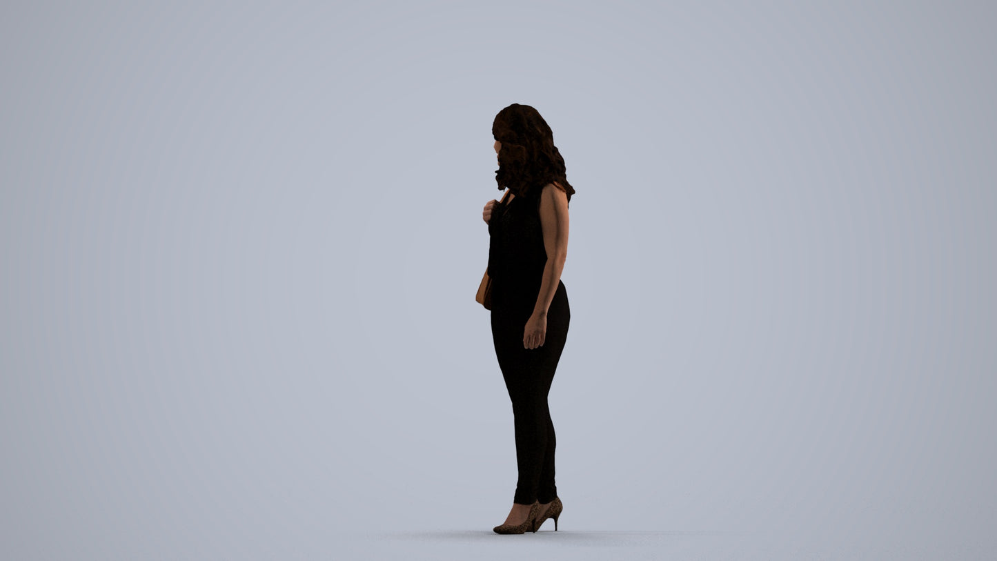 realistic 3D people woman business walking, render-ready for V-Ray and Corona, FBX OBJ, front view render